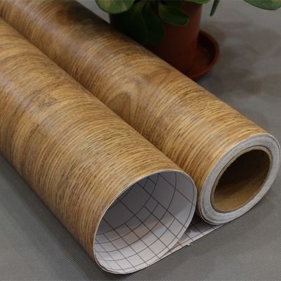 60cm*10m 木質の薄い自己粘着性プラスチックフィルム 改装家具用